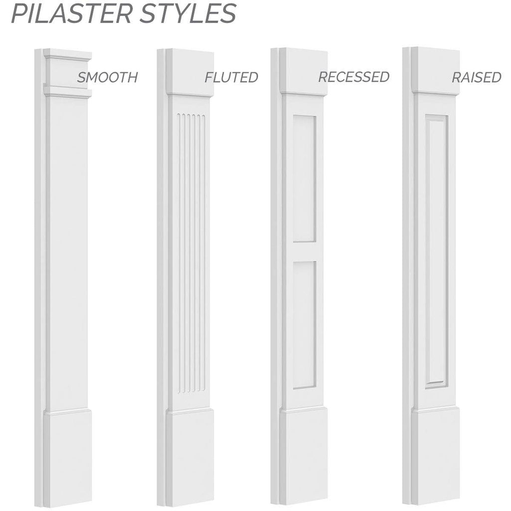Flat Panel PVC Pilaster with Capital and Base (Pair) D10239