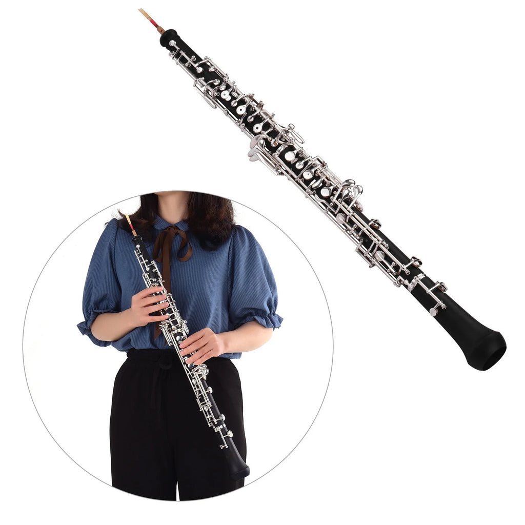 Nickel-plated Semi-automatic Oboe with Case and Cleaning Cloth M459