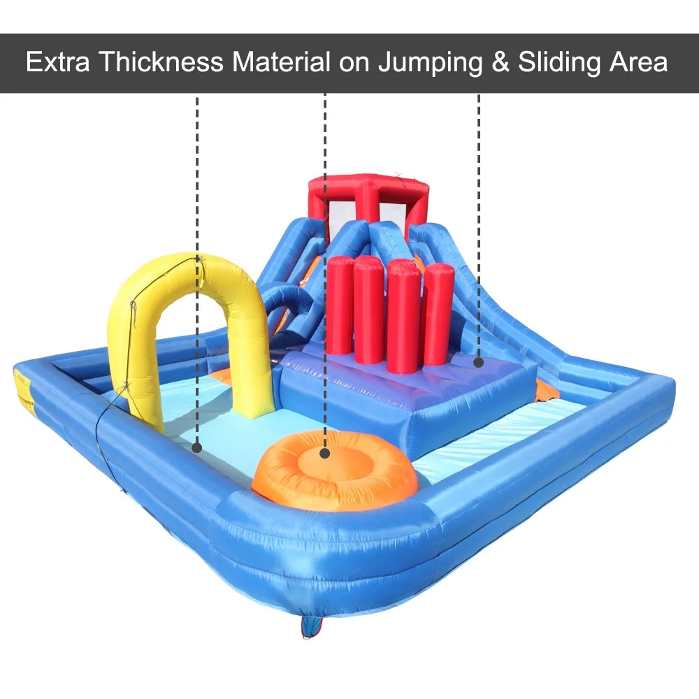 Inflatable Water Slide Bouncy Castle with Pool Area and Climbing Wall W352262