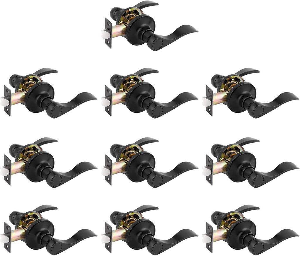6 Pack Matte Black Passage Levers Interior Door Handles D237258