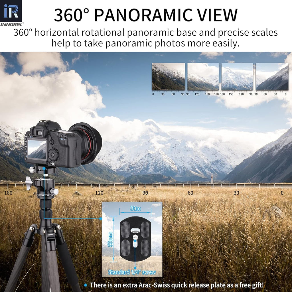 Low Profile CNC Metal Camera Tripod Ballhead with 1/4 Arca Swiss Quick Release Plate, Max Load 16kg, Pack of 2 N22438