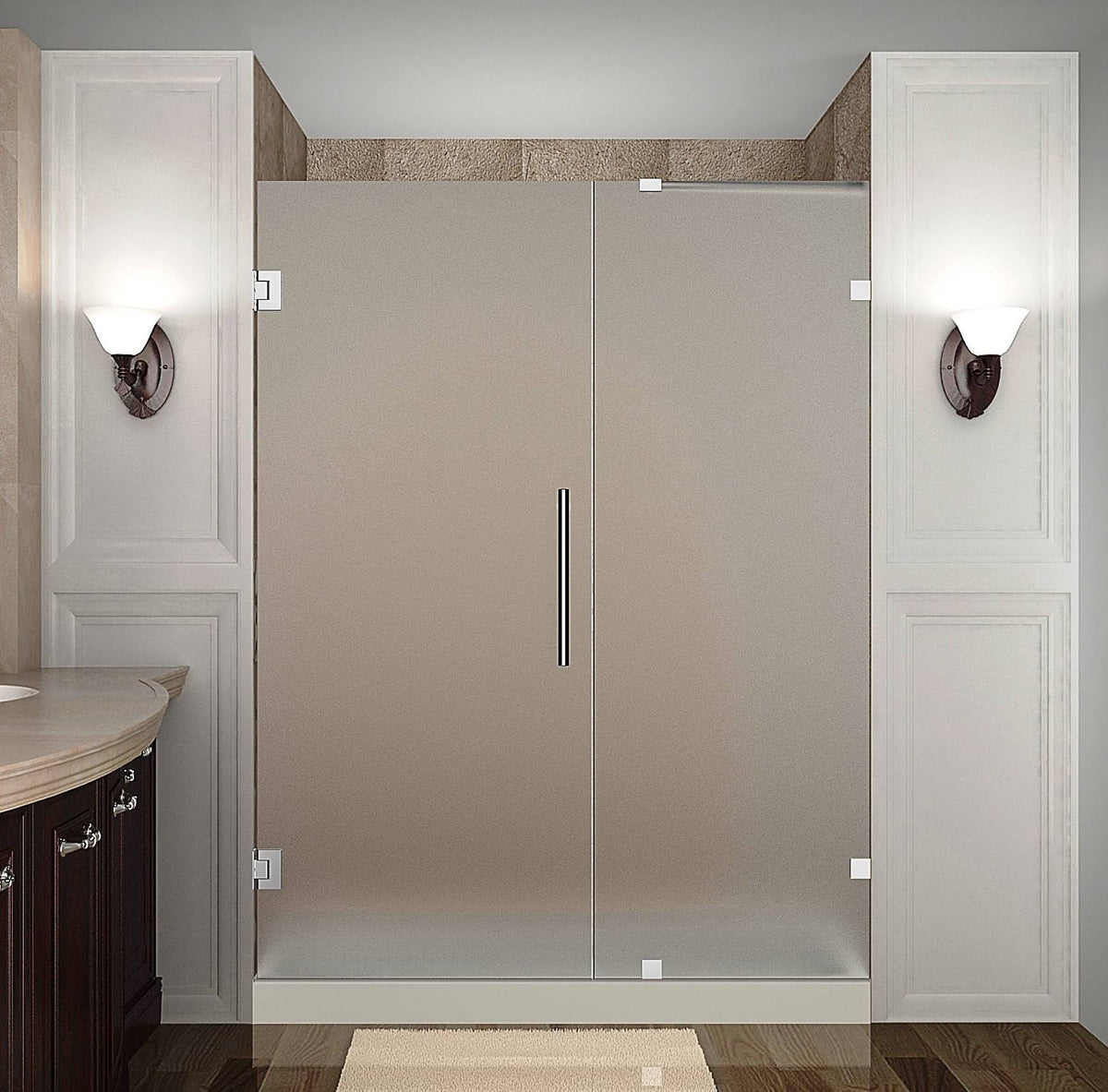 Frameless Hinged Shower Door with Chrome P278158