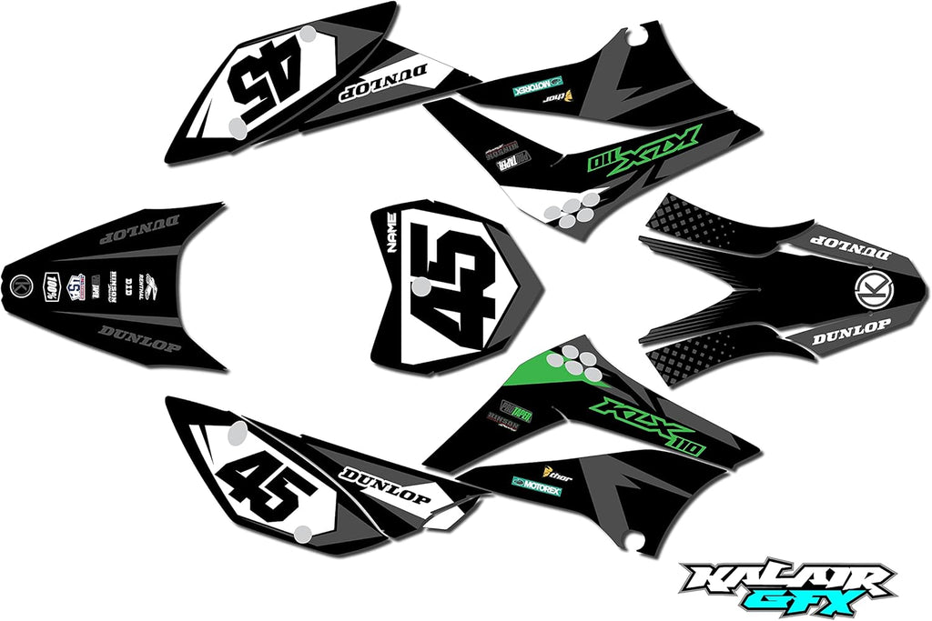 Gray 16 Mil Graphics Kit for Kawasaki KLX 110 L6105