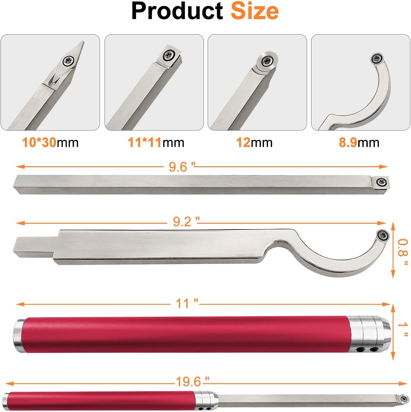 7pc Carbide Woodturning Tools with Detachable Alloy Handle G737