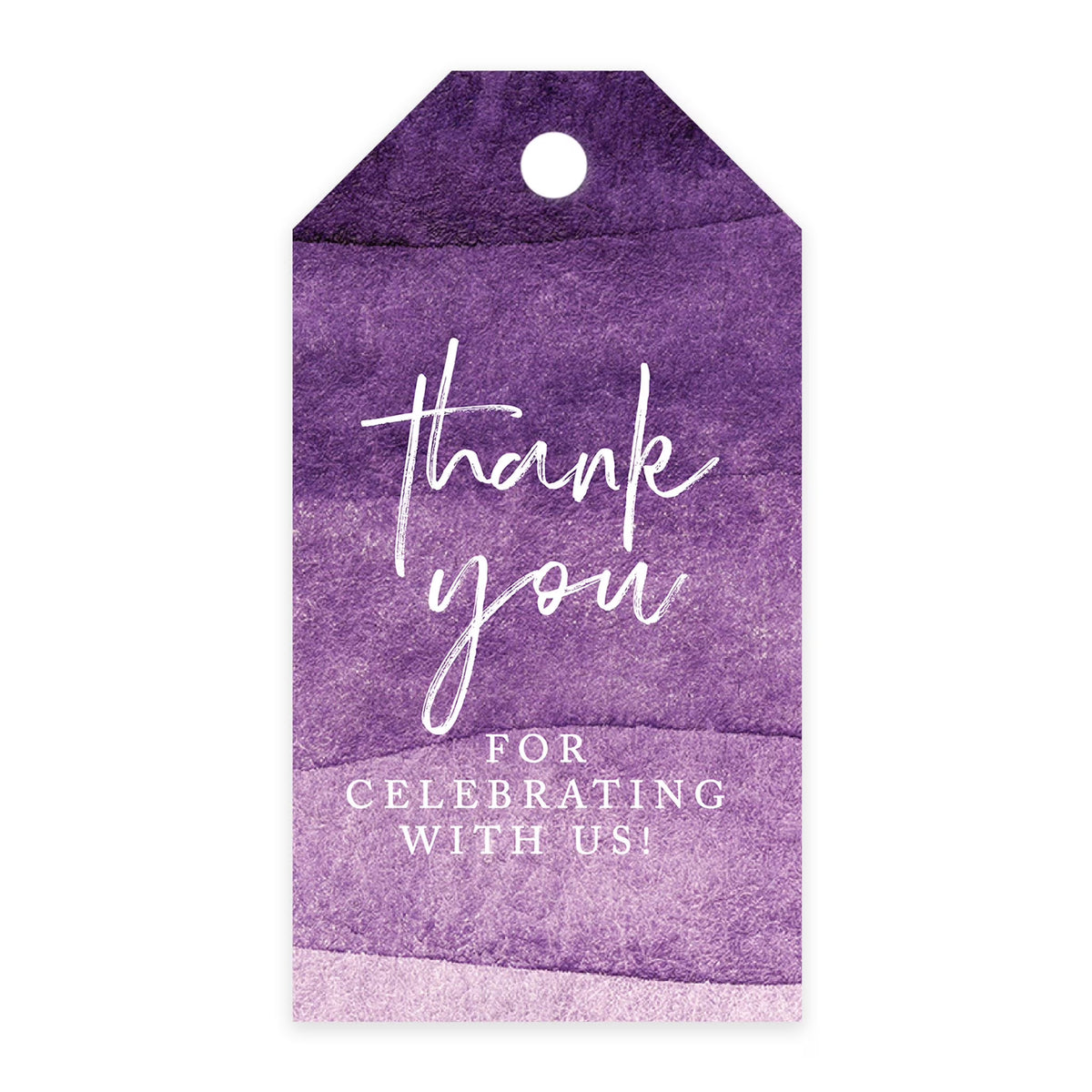 Purple Watercolor Cardstock Gift Tags with Bakers Twine, 100-Pk I81585
