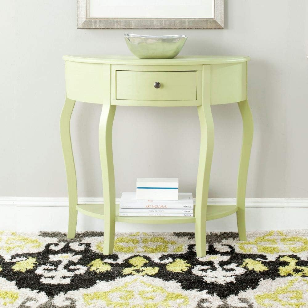 French Grey Demilune Console Table I49346