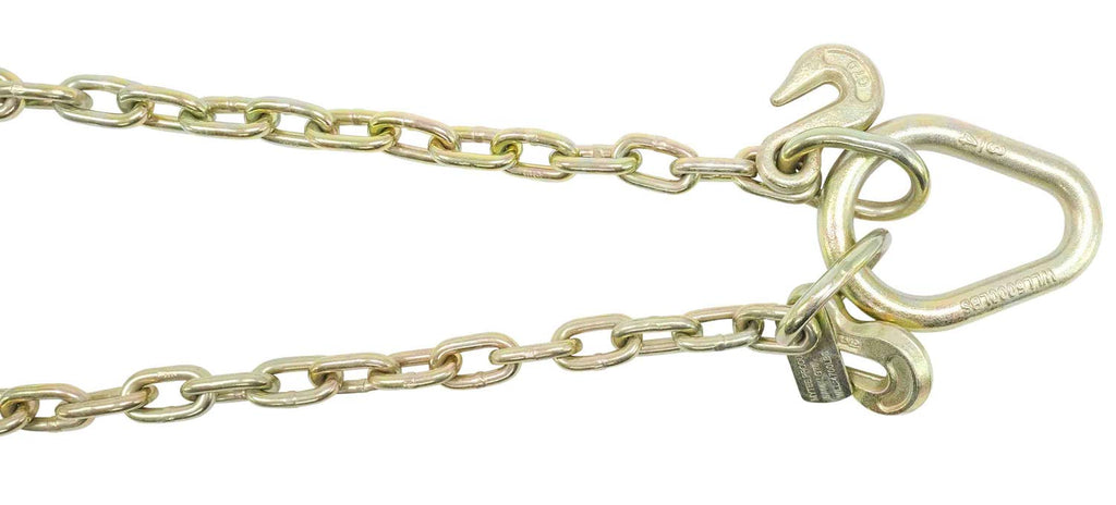 5/16" G70 V-Chain Bridle with 15" Large J Hooks, T-Hook & J-Hook with Grab Hooks 2' Legs Pack of 2 M85830