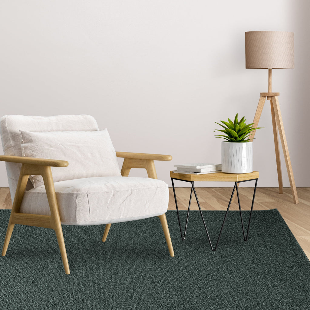 Teal Solid Color Runner Rug K2468