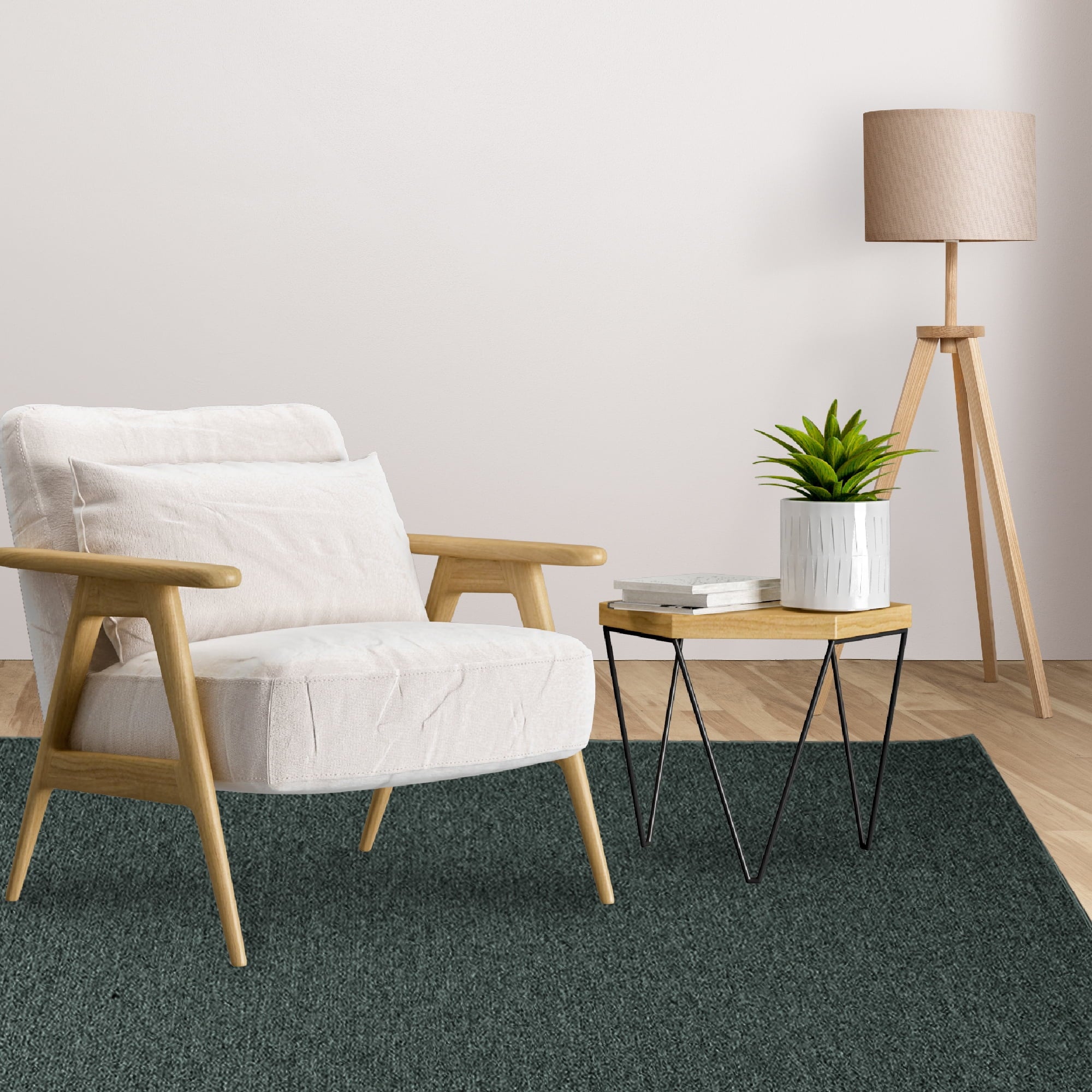 Teal Solid Color Runner Rug K2468