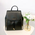 Black Leather Drawstring Backpack P345
