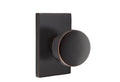 Passage Knob with Modern Rectangular Rose Finish: Oil Rubbed Bronze H159