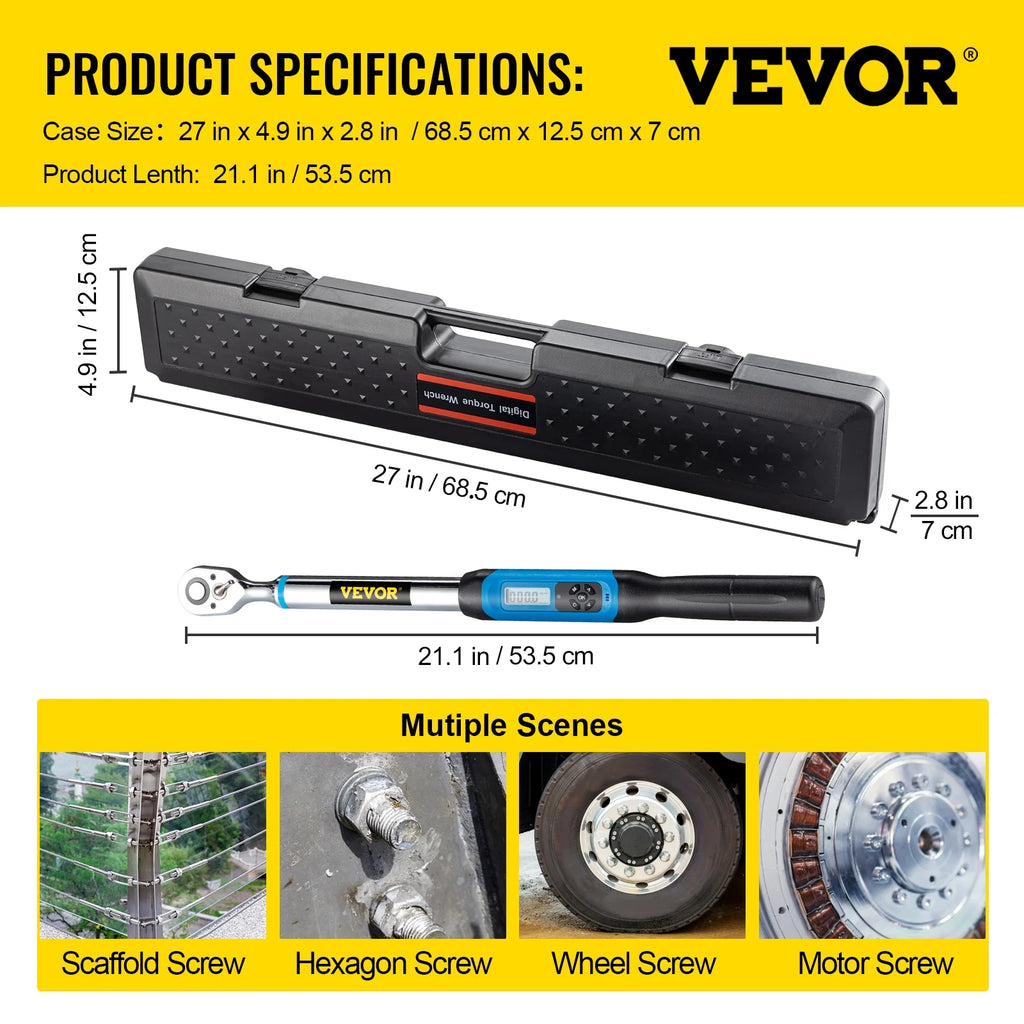 1/2" Drive Digital Torque Wrench with LED Display and Case S38129