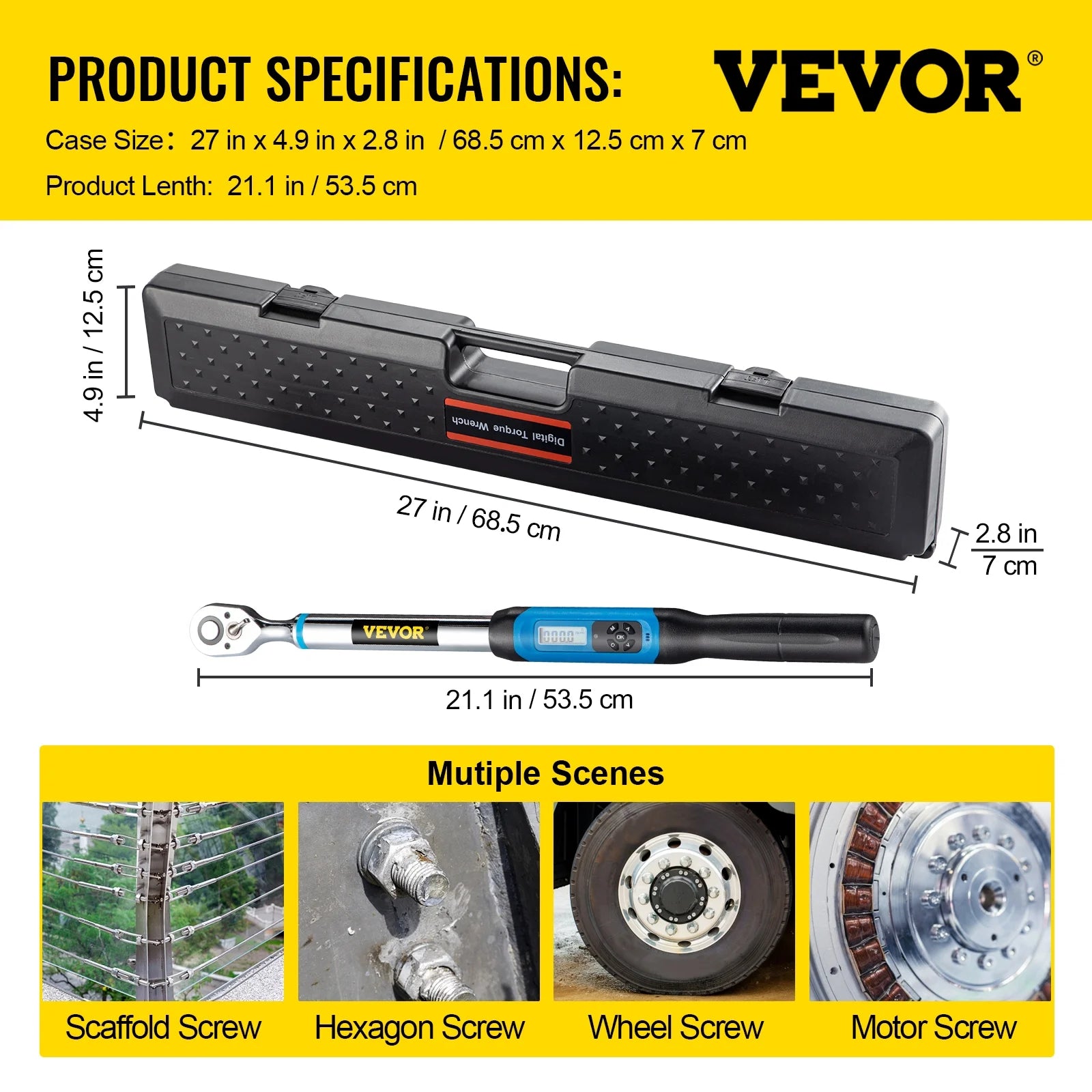 1/2" Drive Digital Torque Wrench with LED Display and Case S38129