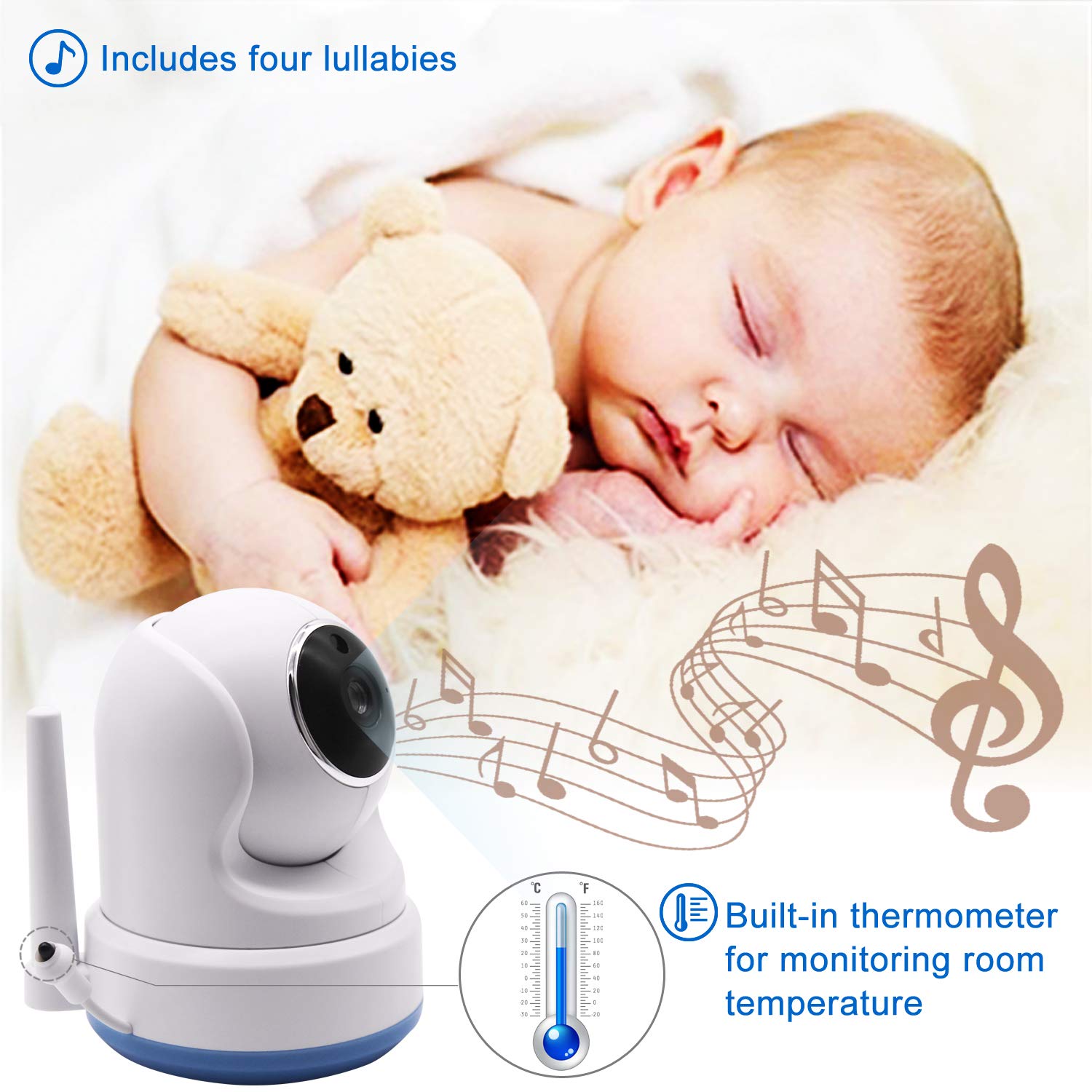 Video Baby Monitor with 5 Touchscreen and HD Pan & Tilt Camera Z7950