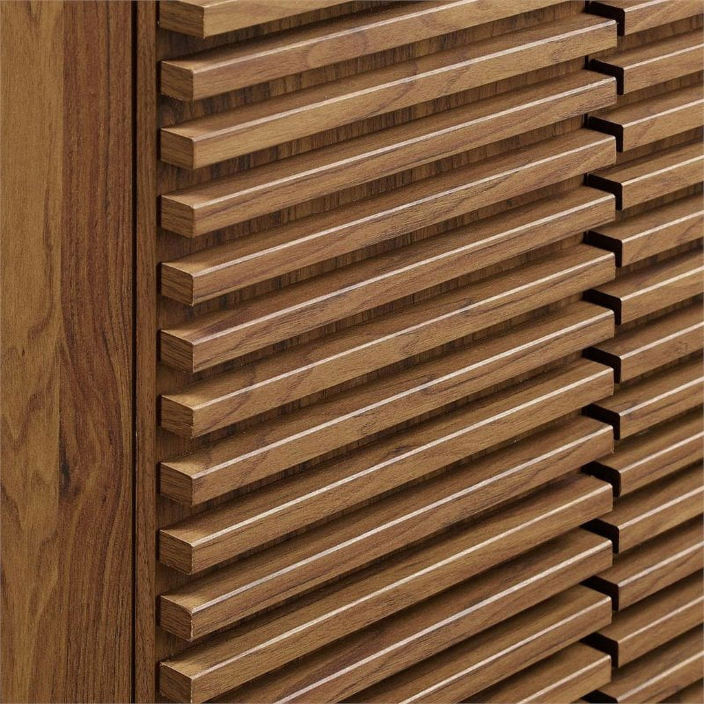 Walnut/White Wood Bathroom Vanity with Storage Shelf N15833