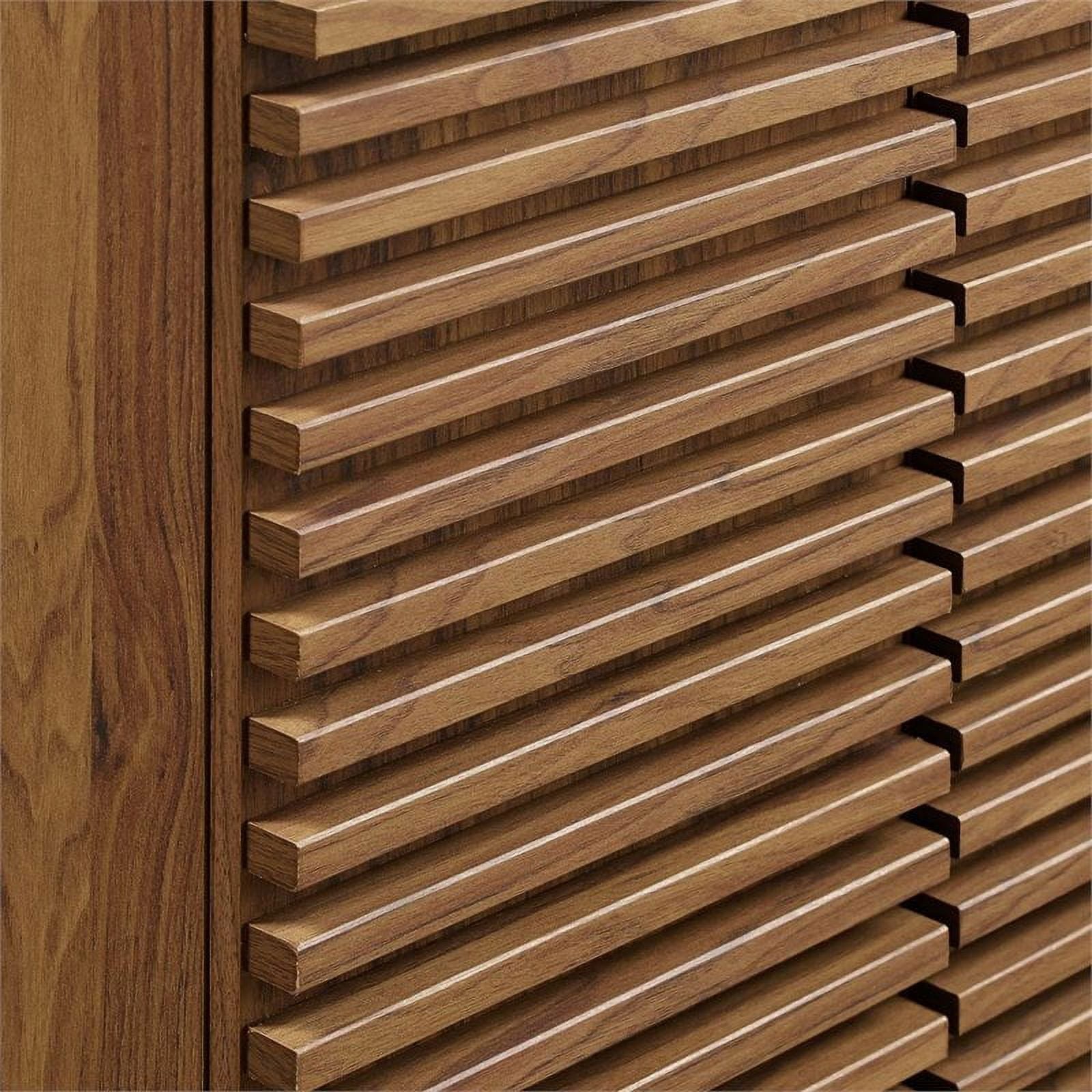 Walnut/White Wood Bathroom Vanity with Storage Shelf N15833