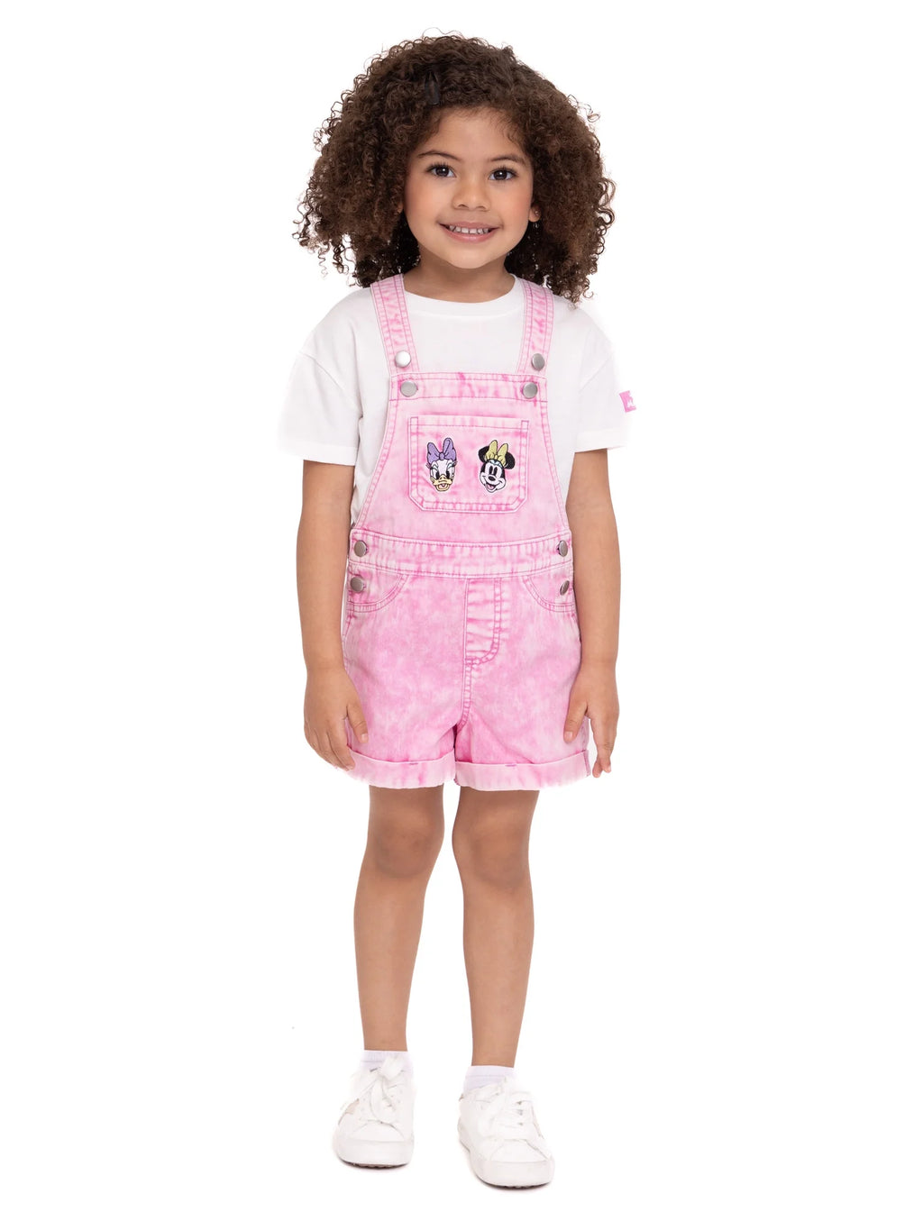 Toddler Girls Top and Denim Shortalls M4212