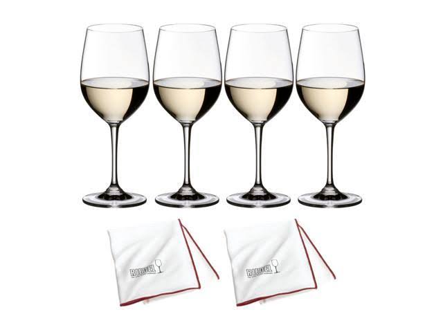 Vinum Viognier and Chardonnay Glass Set of 4 with Two Polishing Cloths P6764