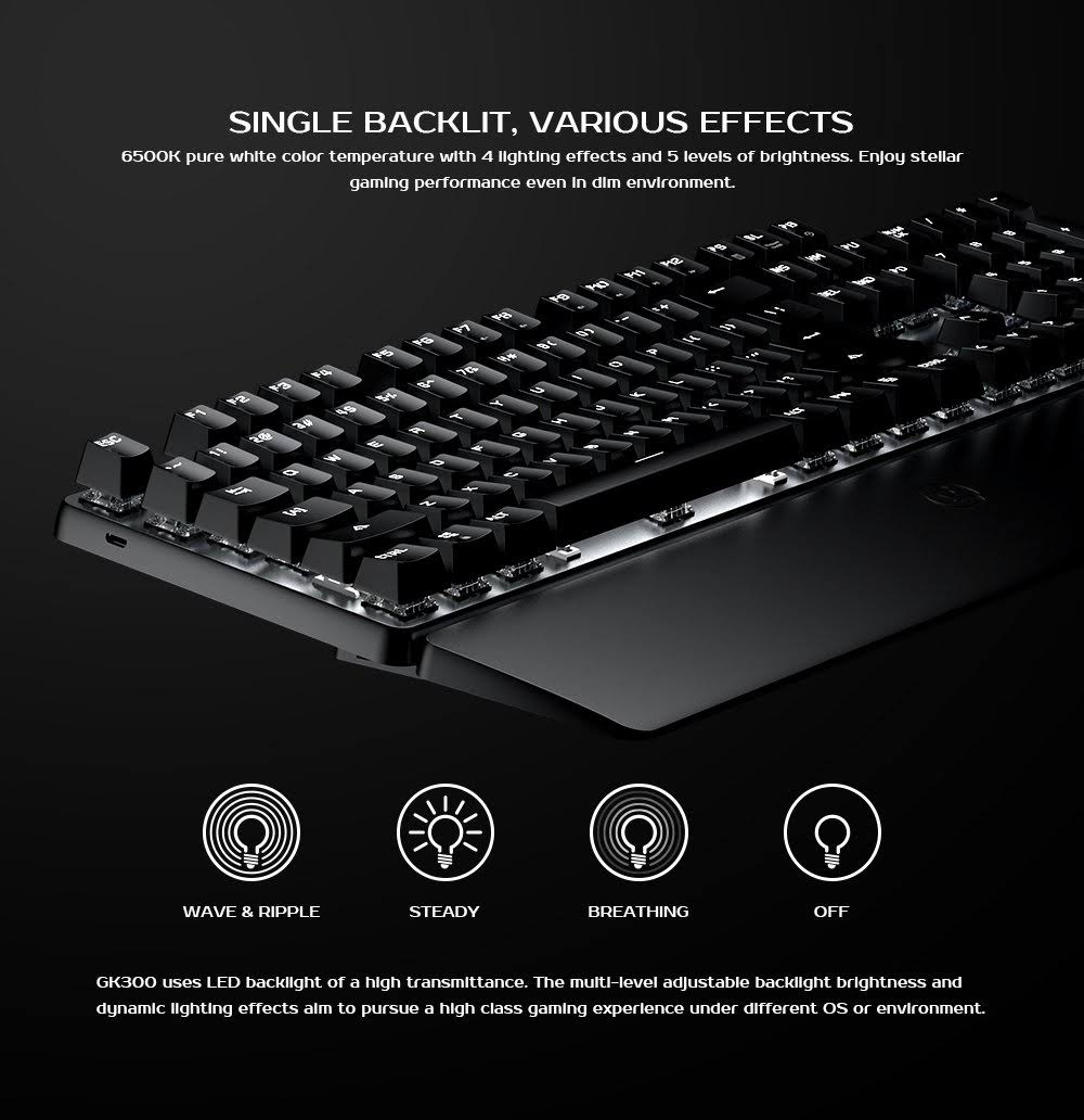 Wireless Mechanical Gaming Keyboard with Aluminium Alloy Top Plate W3922