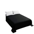 Queen Size Flat Sheet Black Microfiber K701