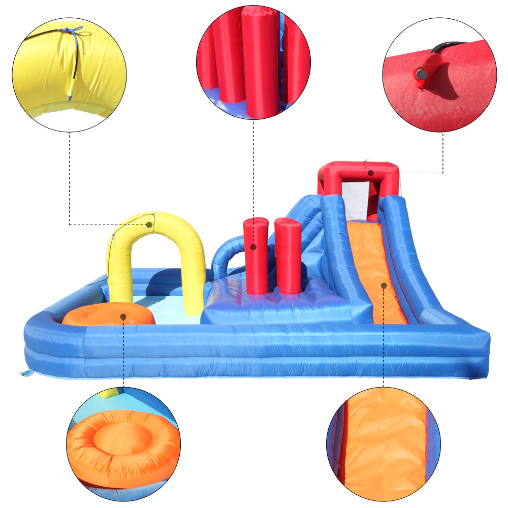Inflatable Water Slide Bouncy Castle with Pool Area and Climbing Wall W352262