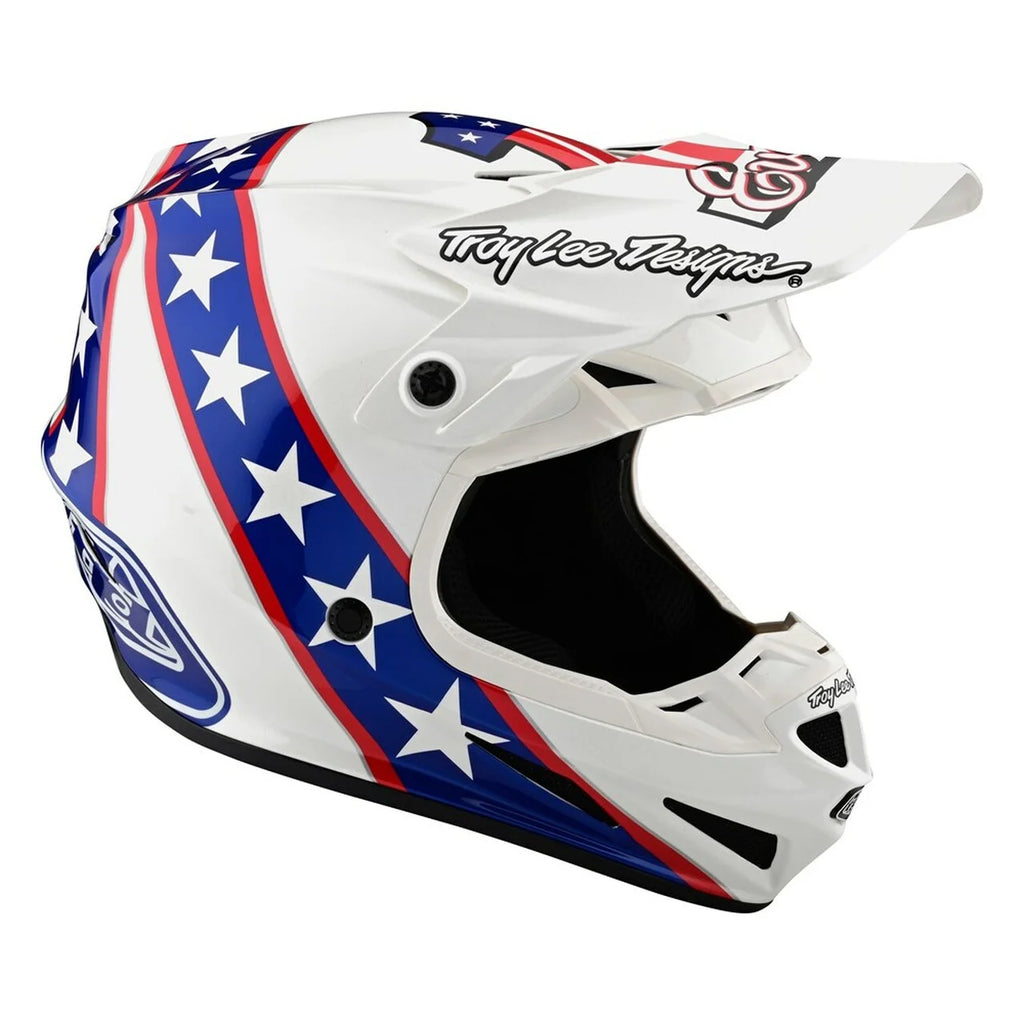 White/Blue Large Full Face Motocross Helmet J2873