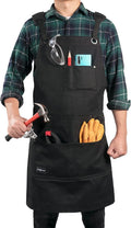 Black Waxed Canvas Carpenter Apron with Pockets, Pack of 2 W6530