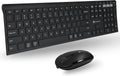 Wireless Keyboard and Mouse Combo, Rechargeable, Slim 2.4G, Aluminum Finish, Quiet Click, Pack of 2 E349337