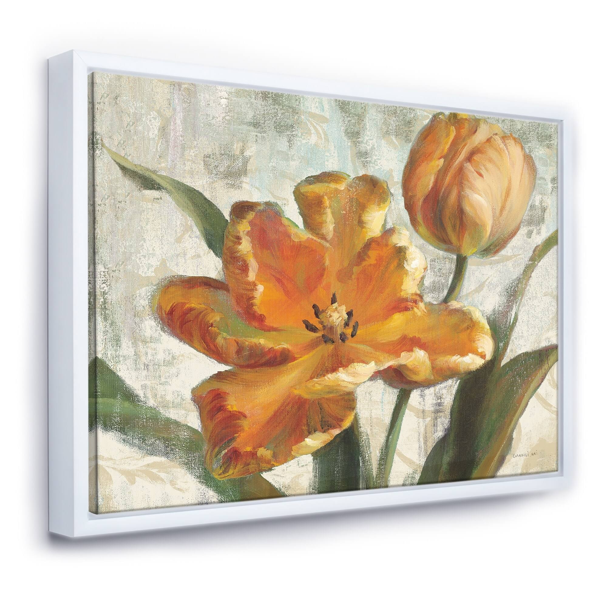 Green Ivory Framed Canvas - 44 in. Wide x 34 in. High - Gold R895920