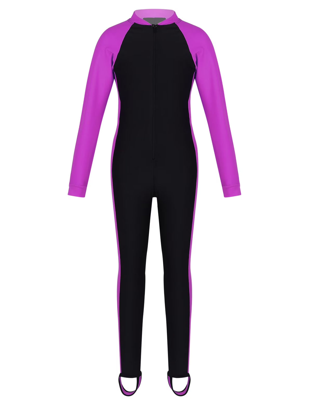 Unisex Kids One Piece Long Sleeve Zippered Swimsuit Rose 6 E310
