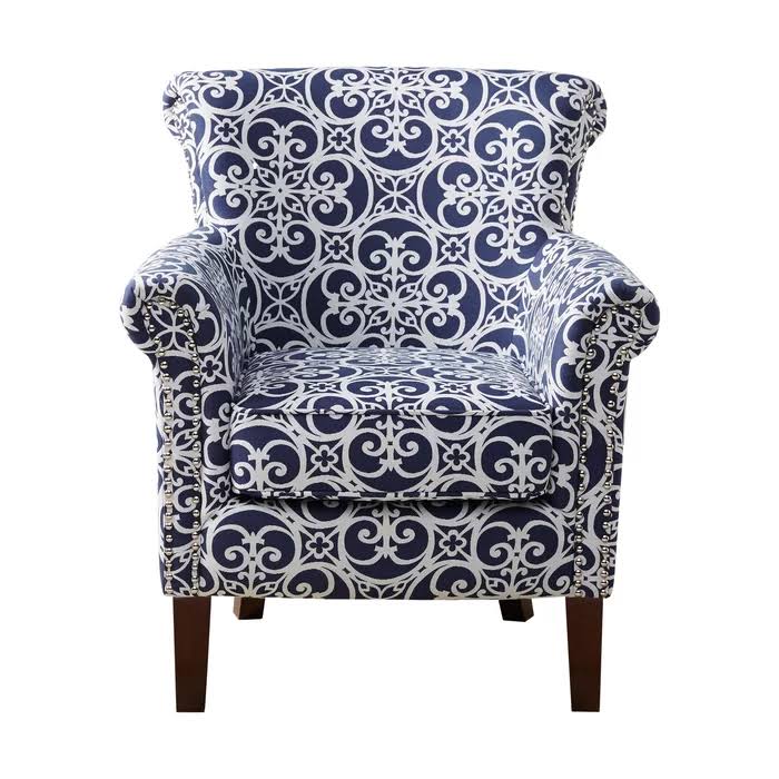 Navy/White Armchair L235