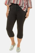 Anthracite Grey Cotton Elastane Plus Size Capris O407