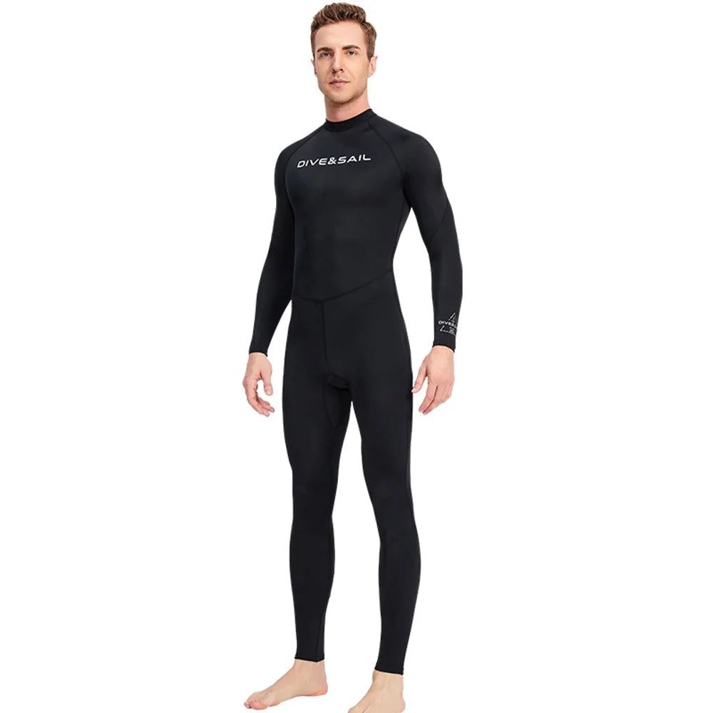 Men One Piece Swimsuit Long Sleeve Surf Suit D890