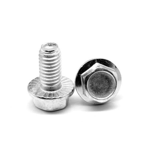 0.38in. -16 x 1 in. Coarse Threaded Grade 5 Hex Flange Screw with Serration, Medium Carbon Steel - Zinc Pla Q8020