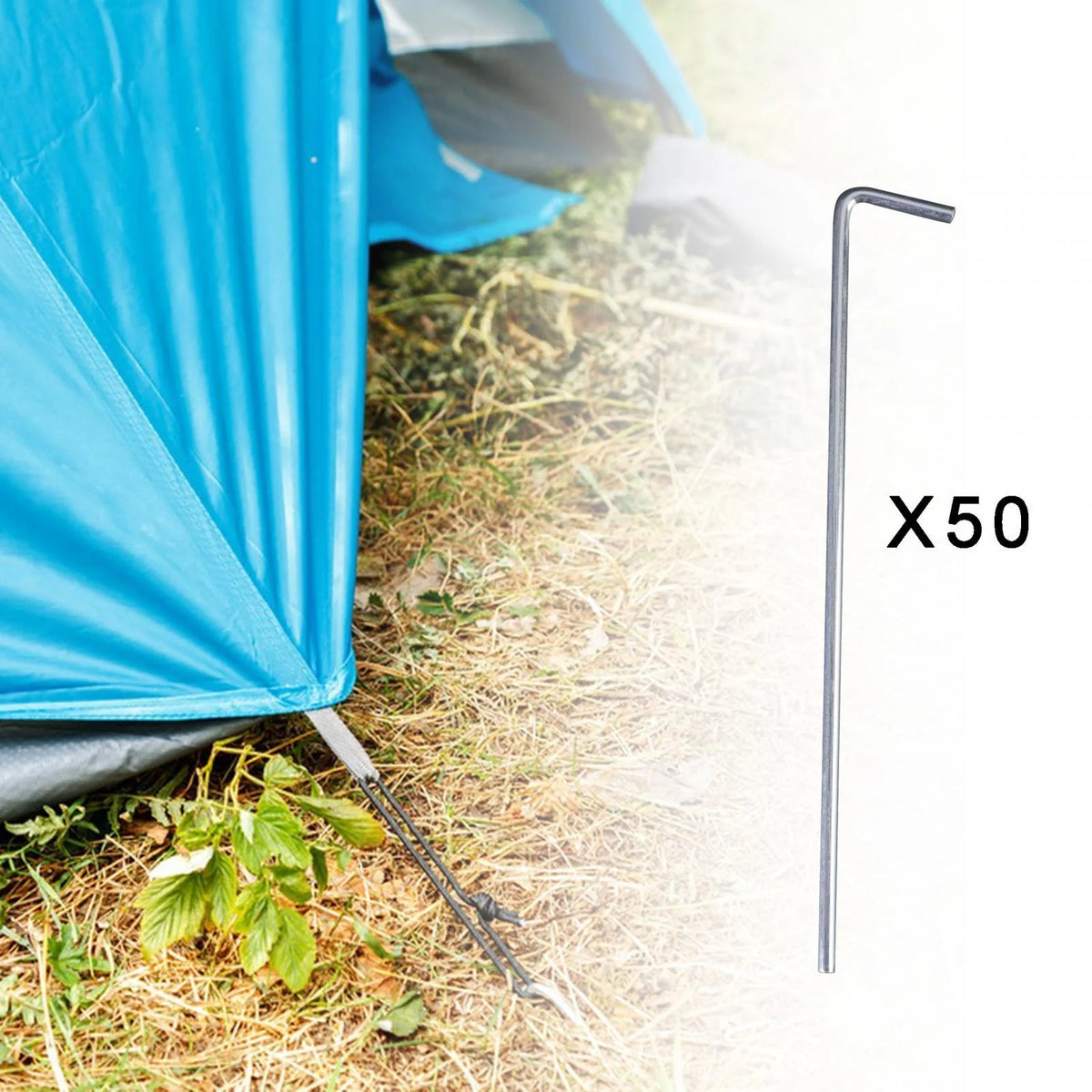 50 Pieces Aluminum Alloy Tent Pegs 200mm A167