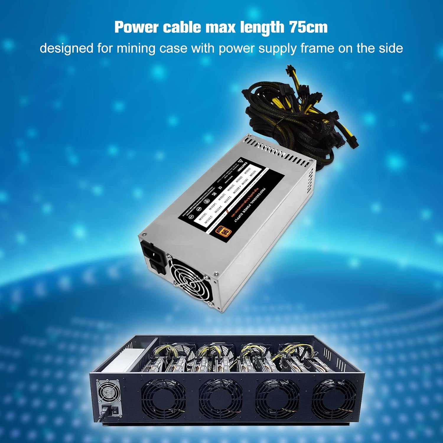 2000-2500W 2U Single Channel Mining PSU H466983