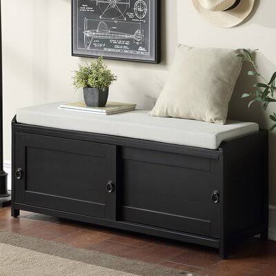 Black Cabinet Storage Bench V7911