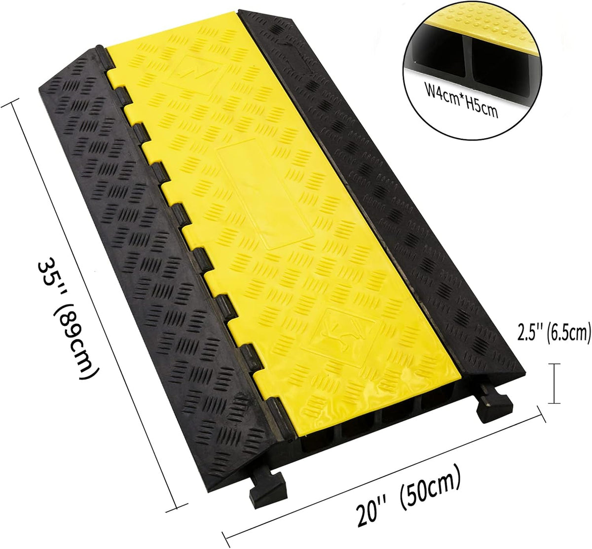 Cable Protector Ramp Pack of 2 PVC Rubber Heavy Duty 55000lbs Capacity O110
