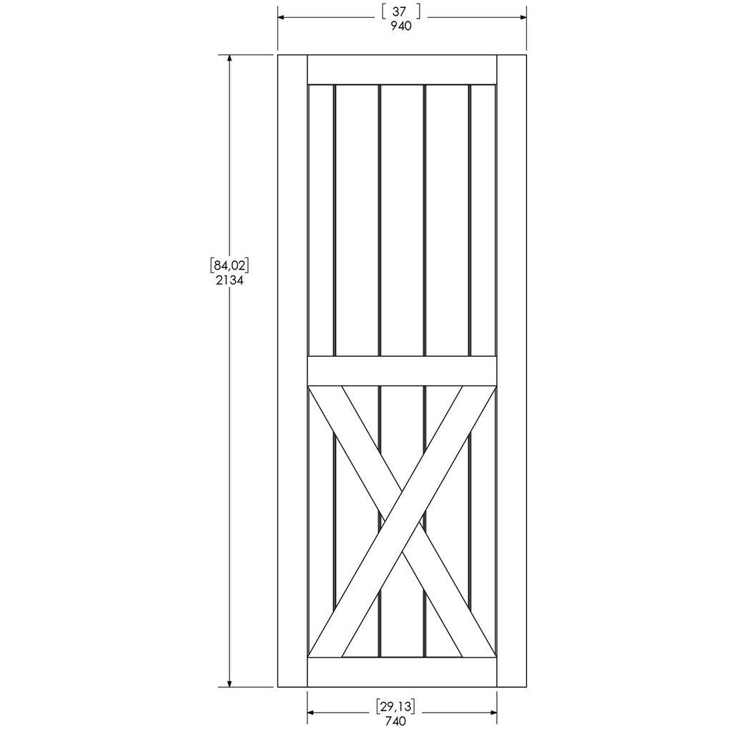 Unfinished Pine Barn Door Slab 37 in. K92638