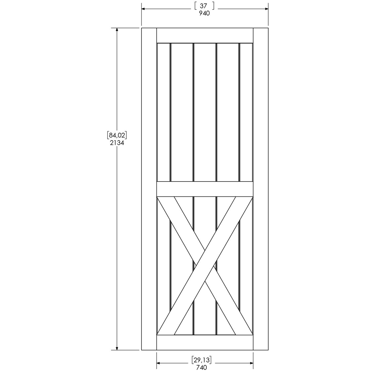 Unfinished Pine Barn Door Slab 37 in. K92638