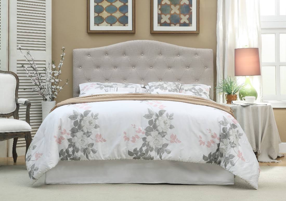 Ivory Tufted Full to Queen Headboard B86334