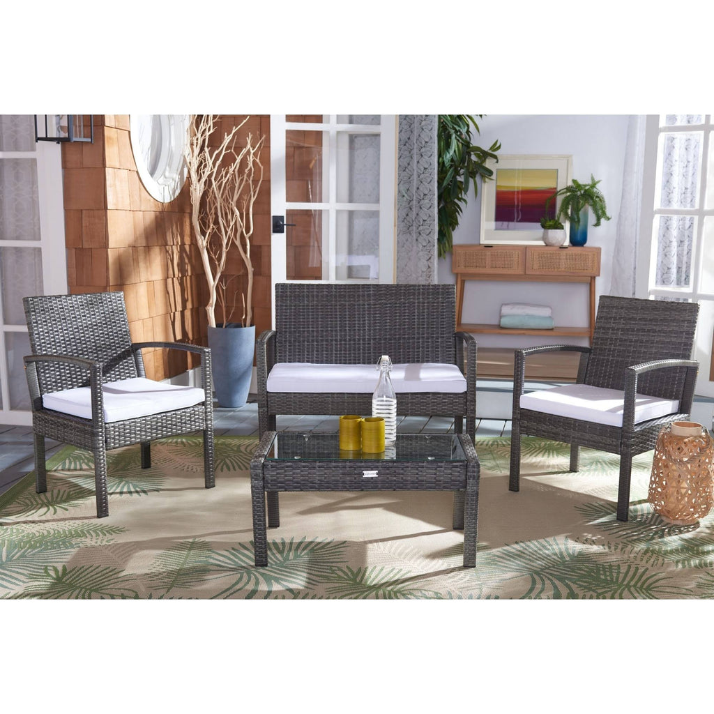 4 Piece Grey Brown White Patio Set P2846