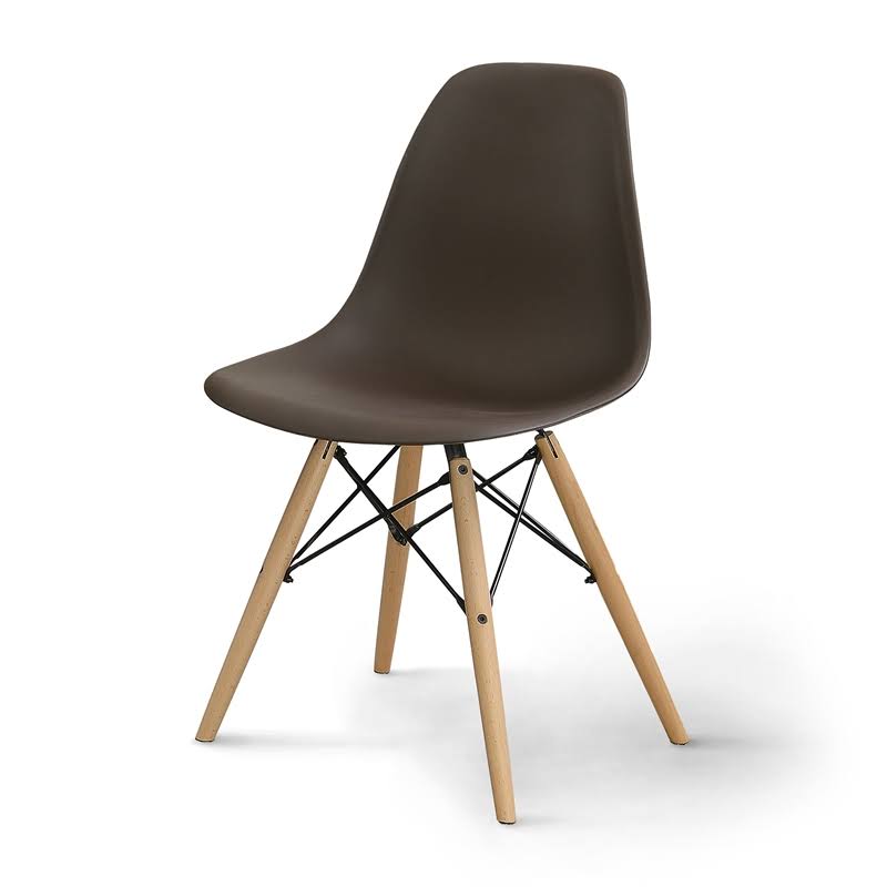 Brown Plastic Dining Side Chair (Set of 2) W432688