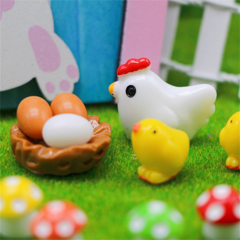 Dollhouse Miniature Easter Rabbit Garden Chick Door I766