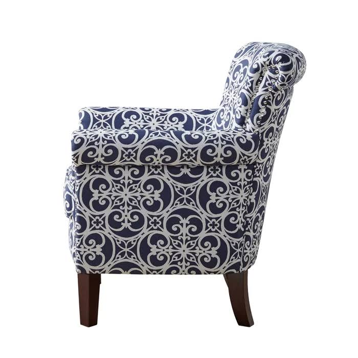 Navy/White Armchair L235