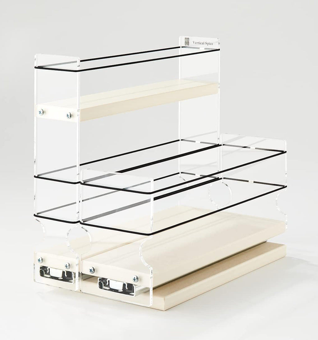 Combo 2 Tier Spice Rack Drawer and Storage Organizer Drawer L791