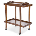 Oak Brown Outdoor Patio Bar Cart with Wheels W605011