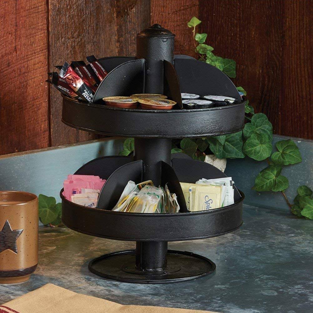 Black 2 Tier Lazy Susan Organizer Z694327