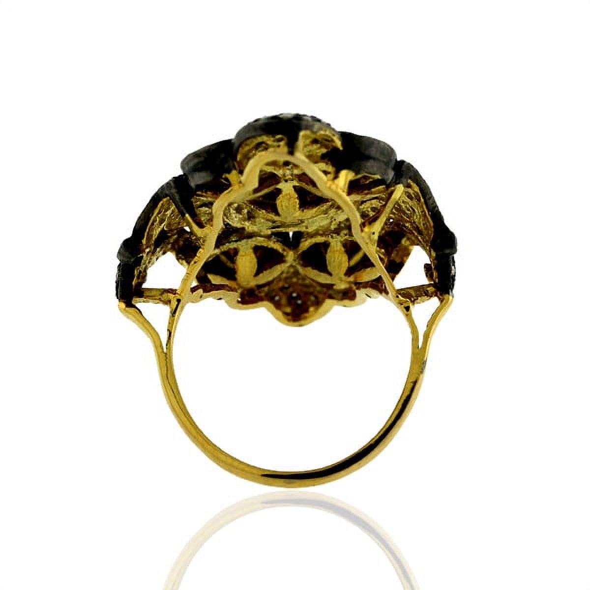 18k Gold Ring 925 Sterling Silver Jewelry I61844