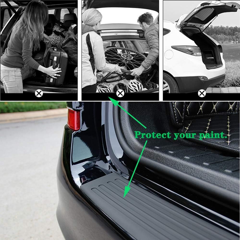 Black Rubber Rear Bumper Protector Guard for SUV/Cars (35.8Inch) Pack of 2 M918
